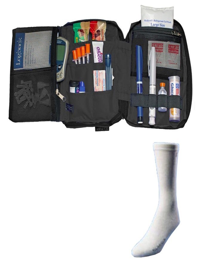 حقيبة حمل الأنسولين السوداء الفاخرة من ديا-باك وجوارب يورو كومفورت | DPDELX/BK-Euro-XL